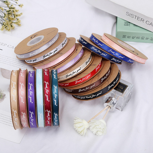 1cm thin english ribbon baking ribbon flower bouquet floral flower packaging material bow binding tape