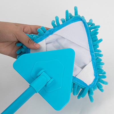 [Spot] 180-Degree Rotating Chenille Triangle Mini Mop Cloth Multi-Function Mop Dusting Brush