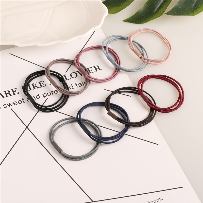 Basic Hair Ring Hair Elastic Band Korean Simple Online Influencer Head String Bracelet DualUse Hair 