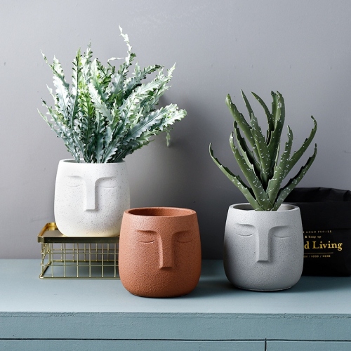 nordic abstract figure cement flower pot simulated flowerpot plant green radish bonsai