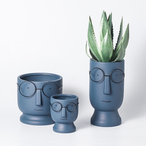 nordic abstract figure flower pot simple personality fashion ceramic simulated flowerpot green dill plant basin