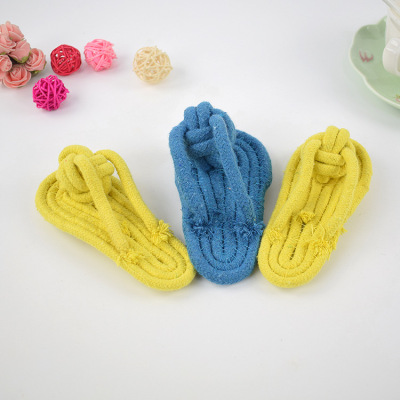 Candy Color Cotton String Slippers Woven Slippers Pet Cotton Rope Toy Cotton String Toys Bite-Resistant Slippers Dog Toys Pet Supplies