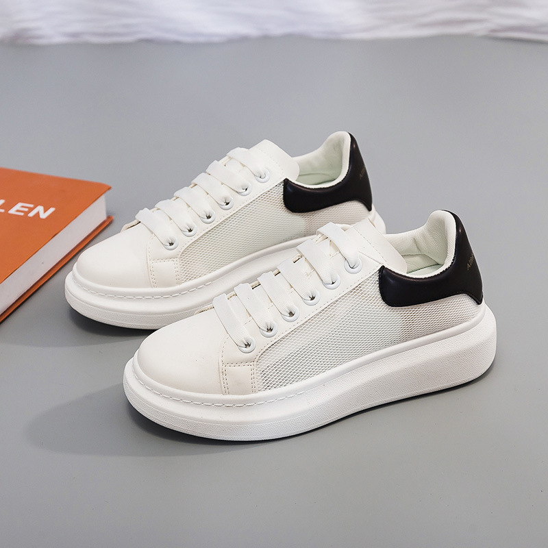 White Shoes Women's Summer New Mesh Breathable Casual Shoes Korean Style Versatile Platform Mes