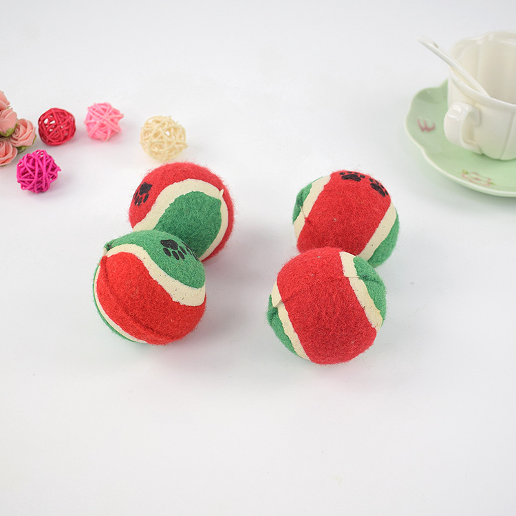 Dog Toy Ball Factory Direct Sales Pet Tennis Training Tennis Elastic Ball Logo Customized Dog Footpr