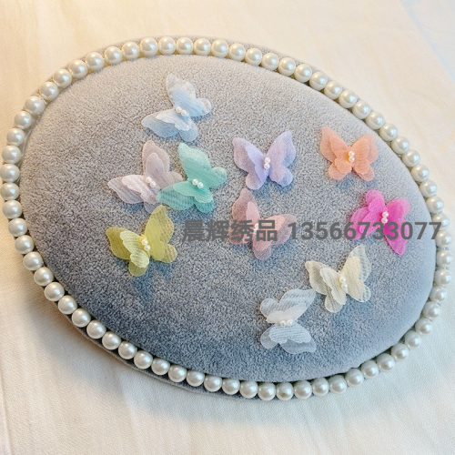 Double-Layer Mesh Gauze Butterfly Three-Dimensional Tulle Butterfly Doll Clothes Decoration Material DIY Antique Jewelry Cap Scarf Accessories 