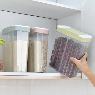Cereal Can Home Kitchen Coarse Cereals Storage Jar Plastic Tank Cereals Snack Jar Four-Compartment Sealed Jar