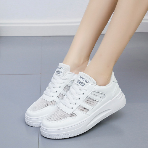 white shoes for women summer new versatile breathable mesh white shoes for students fashion casual board shoes qr02-1