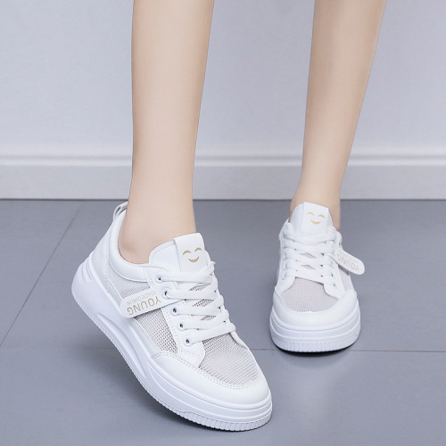 white shoes for children summer new versatile breathable mesh for students white shoes fashion casual board shoes qr03-1