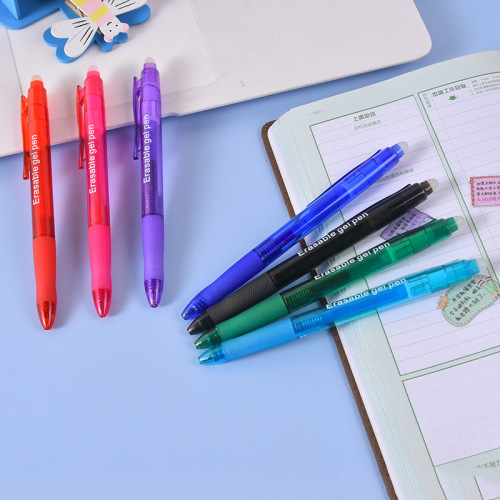 Press Writing Gel Pen Plastic Erasable Pen Temperature Control Friction Pen Customizable Logo Advertising Pen Gift 