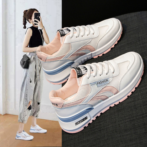 Summer New Mesh Breathable Clunky Sneakers for Women Korean Style Versatile Cortez Female Student Ins Mesh Surface Shoes 8913
