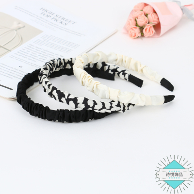 Korean Style Non-Slip Pleated Headband Simple All-Match Large Intestine Ring Headband Ladies Hair Pressing Hairpin Various Colors and Styles