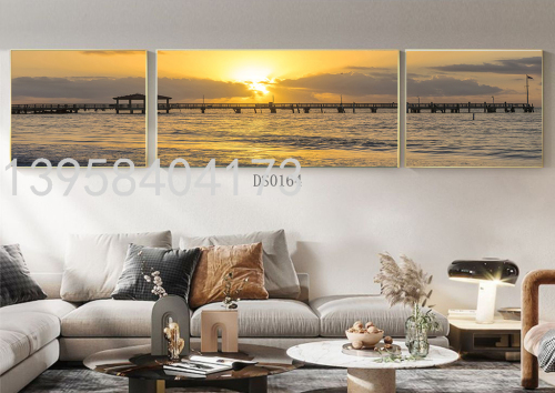modern simple european style abstract landscape architecture living room sofa hotel ornaments three pieces frameless oil painting bright canvas painting