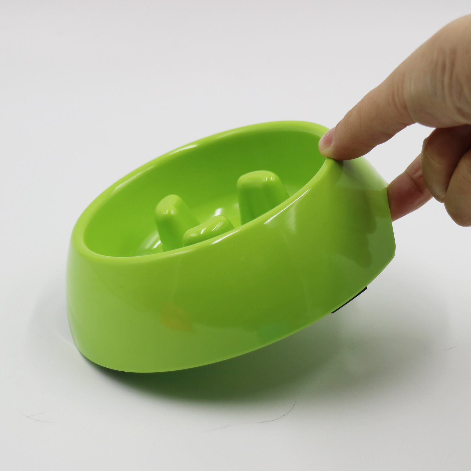 厂家直供宠物碗圆形防噎慢食加厚防滑耐摔纯色宠物用品外贸品质