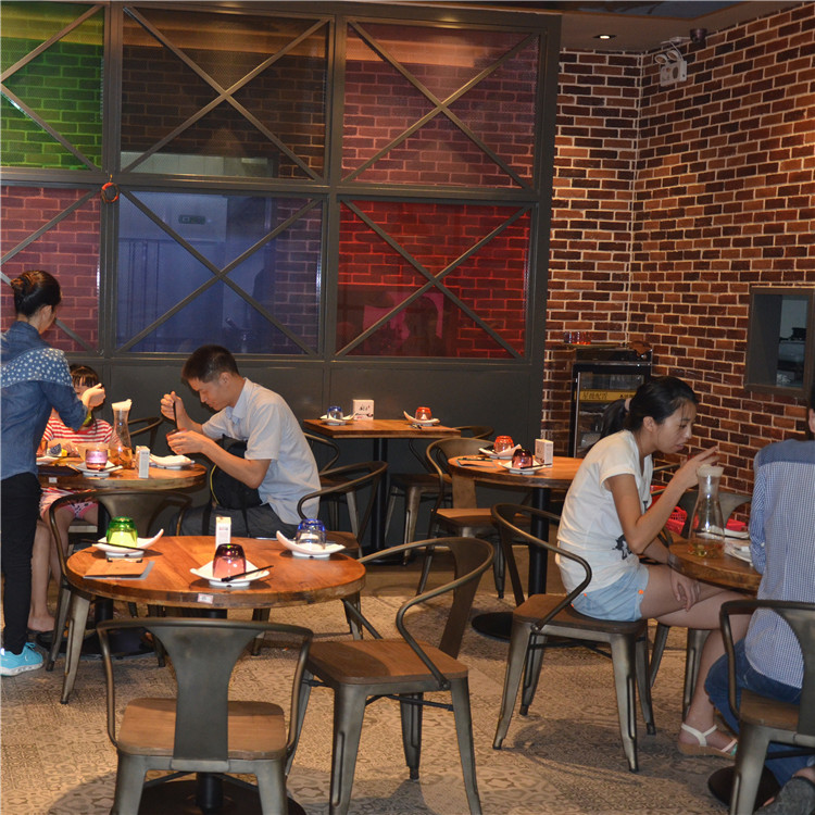 Engineering Case American Table and Chair Combination Iron Back Chair Restaurant Theme Restaurant Fa