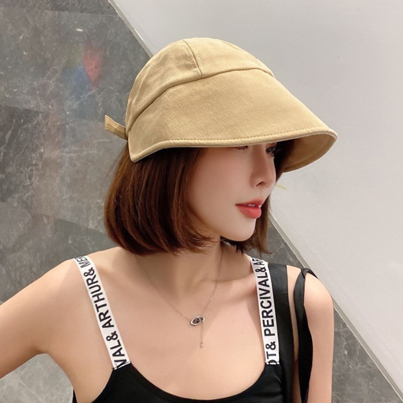 Shell-like Bonnet Sun-Proof Bucket Hat Women's Summer Korean Style Japanese Style Letter Embroi
