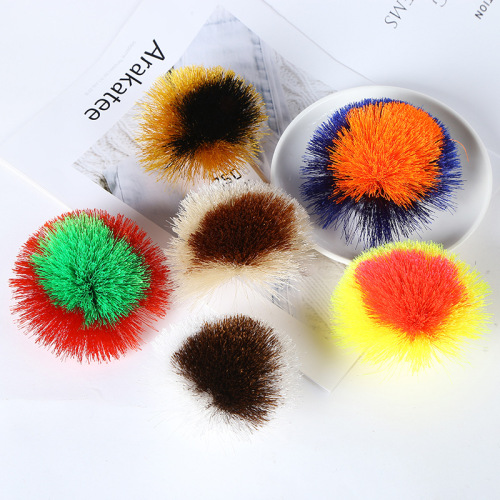Direct Selling Mixed Color Shoe Ornament Tassel DIY Embroidery Thread Semicircle Fur Ball Shoe Ornament Korean Style Flower Fur Ball Shoes Accessories