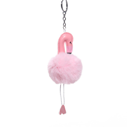 New Flamingo Plush Ball accessories DIY Clothing Accessories Keychain Pendant Jewelry Customizable Factory Wholesale 