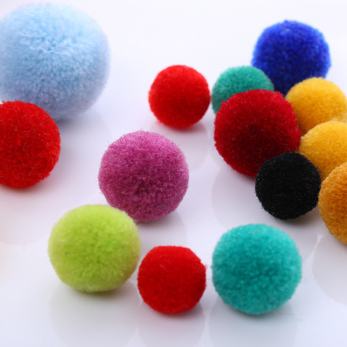 Factory Wholesale Color round Opening Rice Ball Kindergarten DIY Handmade Accessories Small Hair Ball Polyester Pompon 