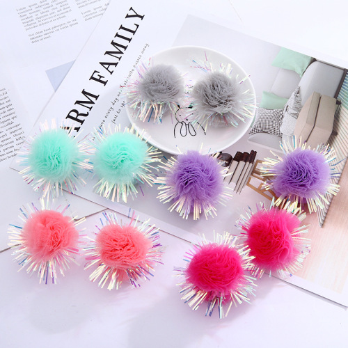 candy color polyester mesh ball mesh elastic hair ball mesh flower ball diy hair clip accessories hair ball wholesale