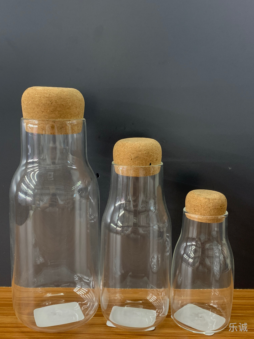 *高硼硅玻璃木塞密封罐 储物罐*