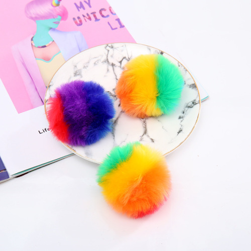 Factory Direct Sales Imitation Rex Rabbit Fur Ball Color Pompons Clothing Accessories Ornament Accessories Fur Ball Customizable Wholesale