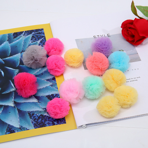 factory direct sales 4cm american mesh ball clothing accessories diy hair ball jewelry accessories hair ball wholesale