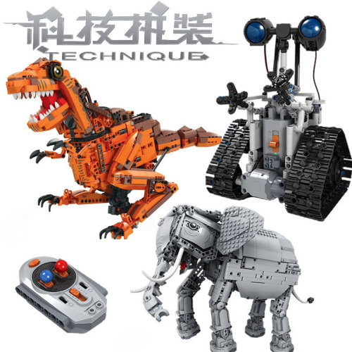 AliExpress New Product Compatible with Lego Walli Robot Technology Assembling Building Blocks Remote Control Dinosaur Elephant Electric Toys