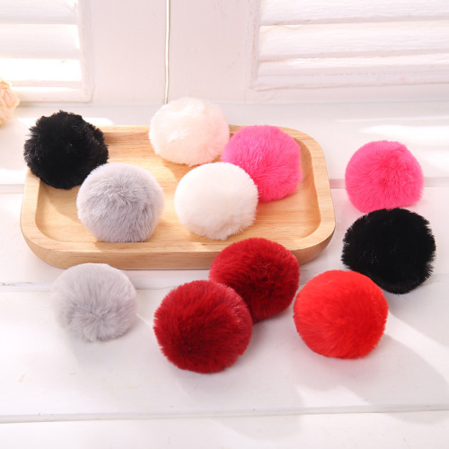 factory direct supply 5cm lazy rabbit fur ball handmade diy clothing shoes and hats accessories color rabbit fur ball keychain accessories