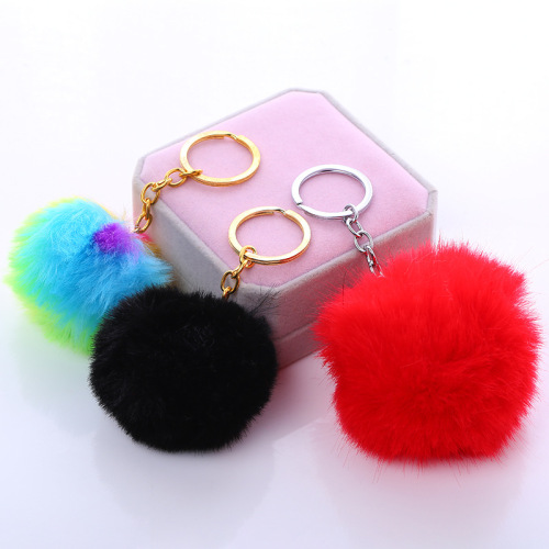rex rabbit fur ball pendant fur ball keychain bag pendant colorful fur ball jewelry can be processed and customized