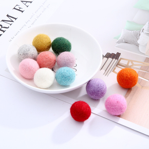 2cm Wool Felt Wool Ball Multi-Color Pompons Customizable Wool Ball Stud Earrings Ornament Accessories Customizable