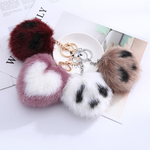 love fox plush ball bag pendant love ball creative imitation fox fur car key chain manufacturer direct sales