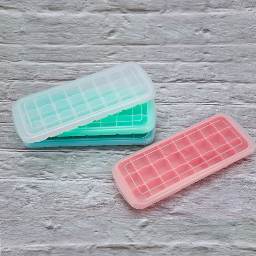 Cross-Border Food Grade Silicone 24-Hole Ice Making Mold Creative DIY Frozen Ice Cube Mold 36 Square Block Ice Cube with Lid 