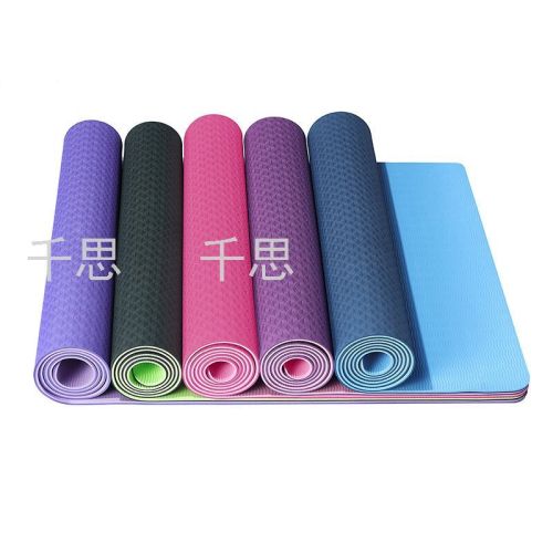 qiansi tpe position line yoga mat customized flat support mat rope skipping dance mat fitness mat yogamat