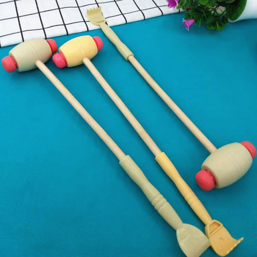 Factory Direct Sales wooden Handle Hand Live Hammer Plastic Massage Hammer Small Hand Do Not Ask for Dual-Use Massage Hammer Two Yuan Hot Sale