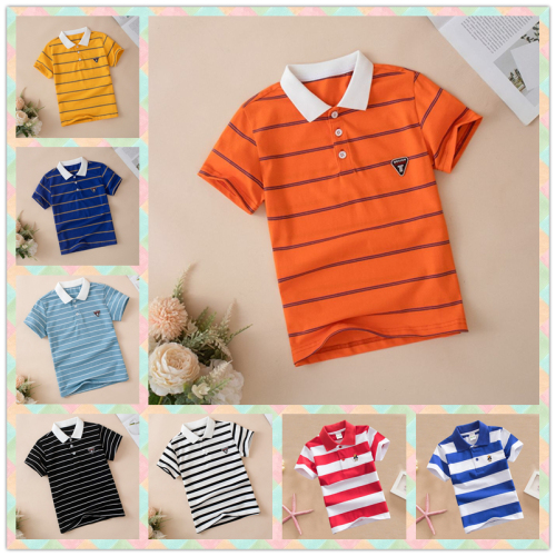 Children‘s Summer Short-Sleeved Polo Shirt Boys and Girls Elegant Top Baby All-Match Lapel Short-Sleeved T-shirt Trendy Clothing