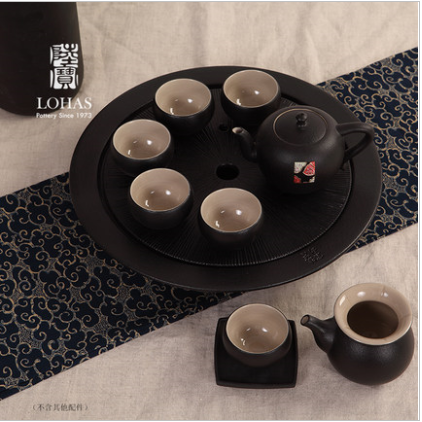 high-end lubao zen style embroidery tea gift mother‘s ceramic tea set