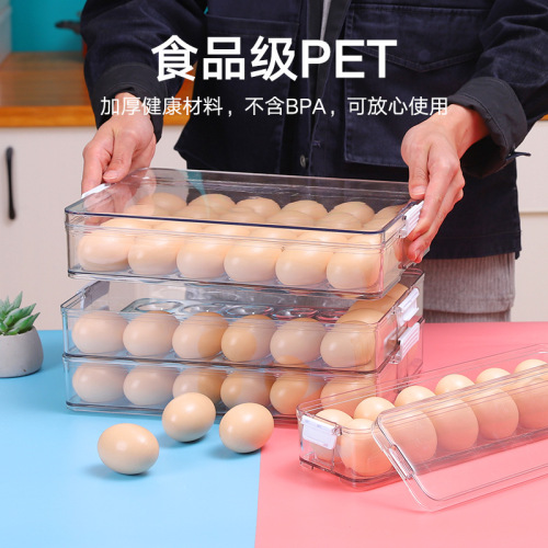 drawer refrigerator storage box plastic transparent sealed fruit and vegetable organizing crisper thickened pet egg storage box