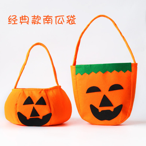 halloween products makeup costume props halloween pumpkin bag portable three-dimensional non-woven bag candy bag