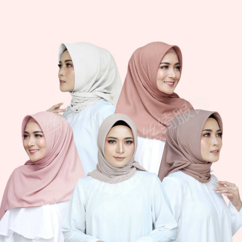 cross-border hot bandana 110 * 110cm monochrome cotton-increasing scarf southeast asian women veil scarves wholesale