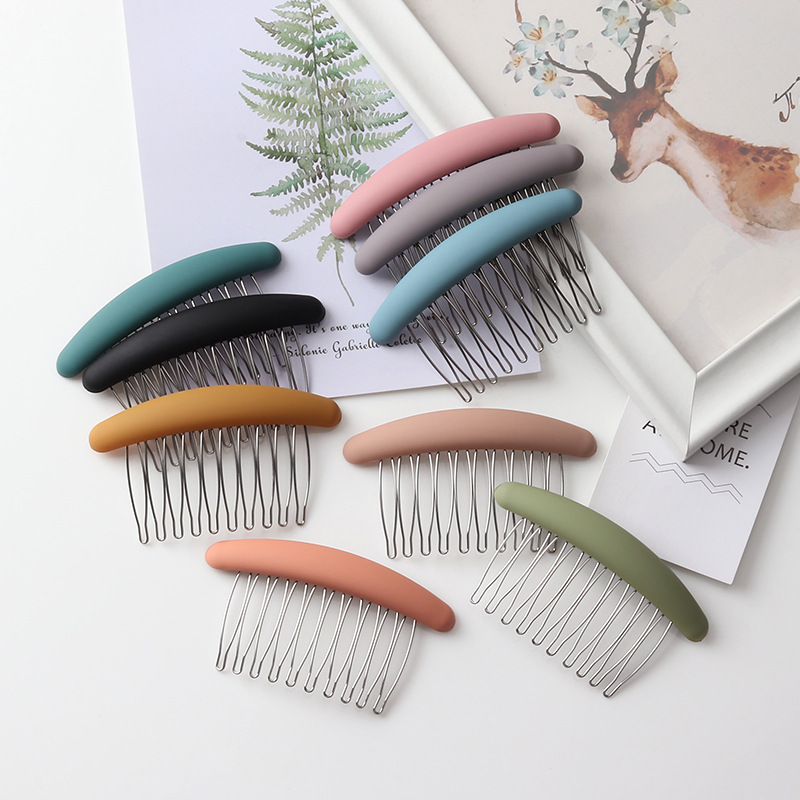 Korean Barrettes Women's Metal Frosted Hair Comb Broken Hair Internet Celebrity Simple Fashion