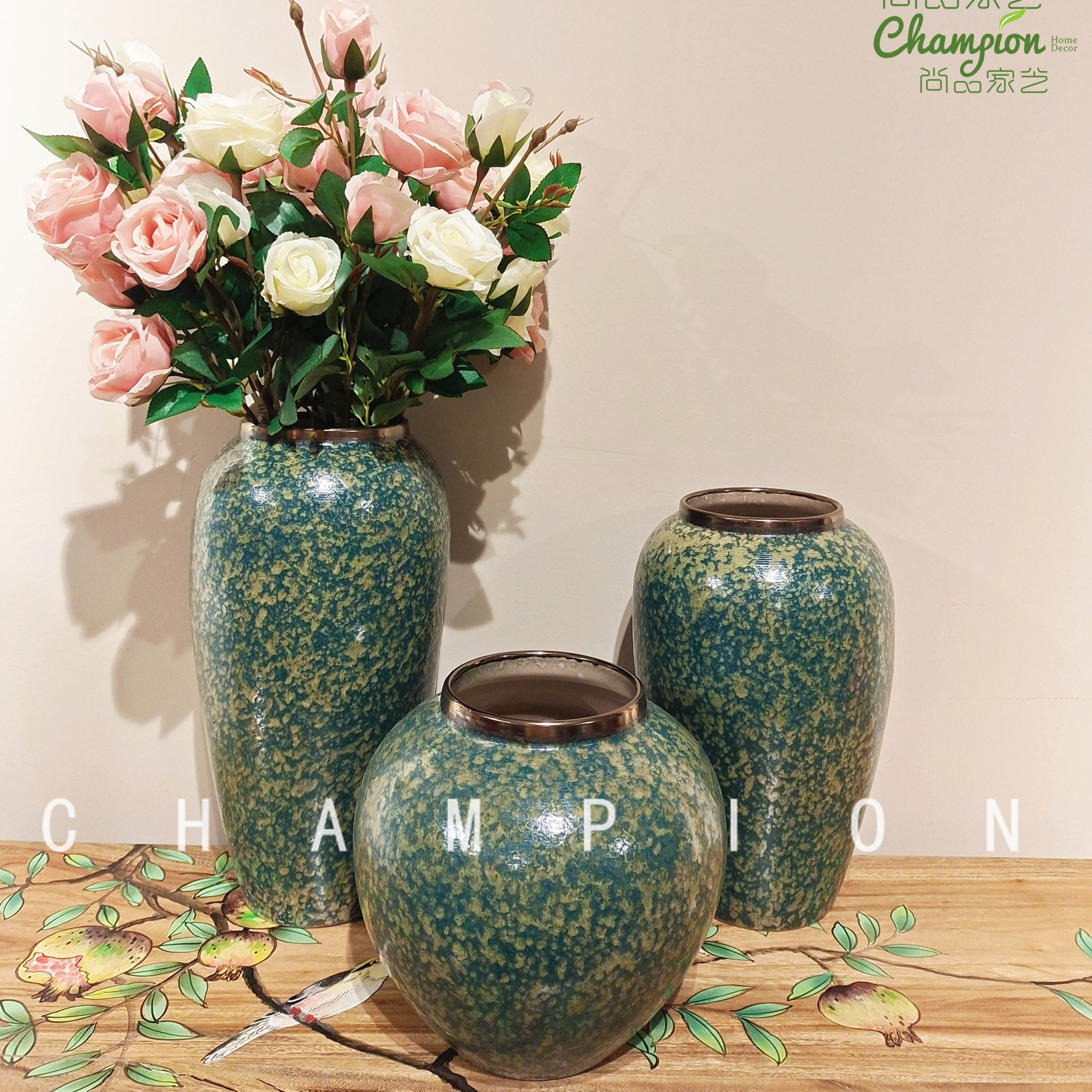 陶罐创意简约花瓶摆件桌面陶瓷家居复古水培花插禅意装饰品