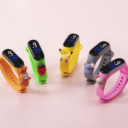 hot selling children‘s electronic watch xiaomi 4led doll watch cartoon touch waterproof student sports outdoor gift