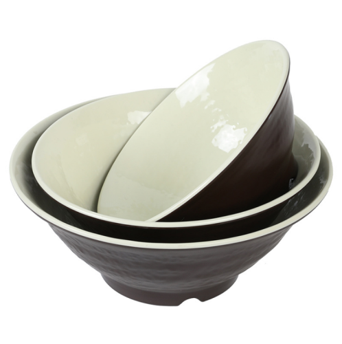 melamine tableware a5 coffee color noodle bowl soup bowl threaded bowl imitation porcelain tableware