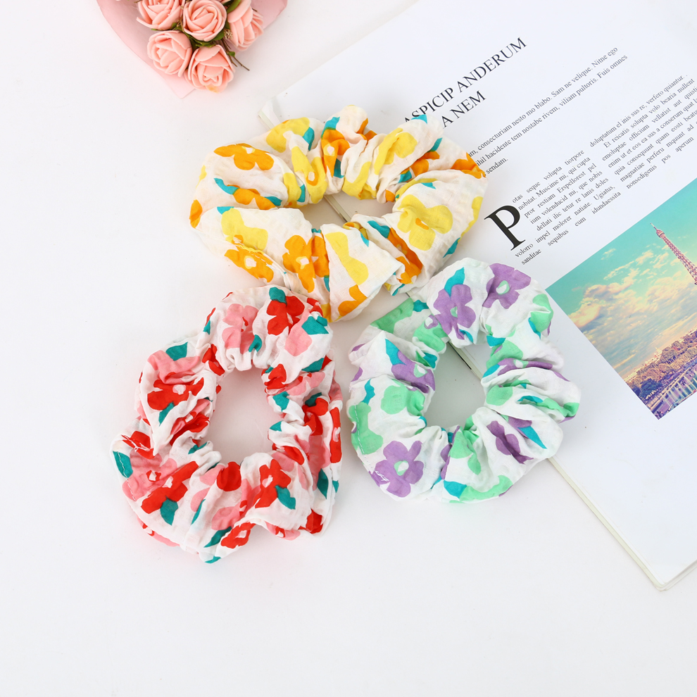 多彩印花图案装饰个性气质大肠发圈网红大肠圈小清新少女皮筋头绳