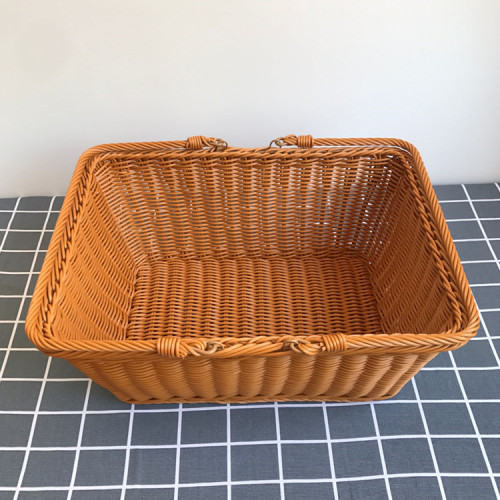 rattan storage basket flower basket shopping basket rattan fruit basket portable basket vegetable blue picnic basket storage basket egg basket