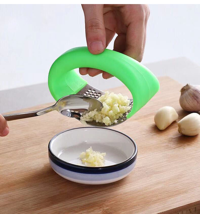 压蒜器捣蒜器 手动环形剥蒜器压蒜泥磨蒜器 不锈钢蒜泥器厨房蒜器