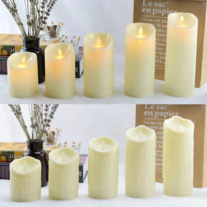 LED Swing Electric Candle Lamp Cylindrical Christmas Halloween Home Wedding Script Kill Emulational