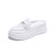 White Shoes Closed Toe Half Slippers for Women 2021 Summer New Ins Comfortable Breathable Platform Platform Casual Shoes Sandals