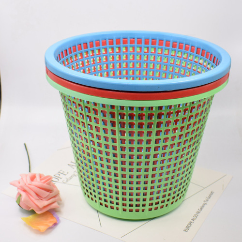 one yuan store trash can creative home kitchen household garbage toilet paper basket without lid round bucket