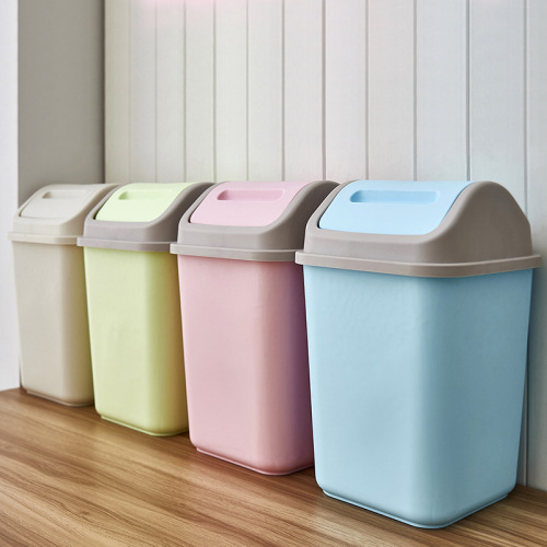 kitchen sorting trash bin household japanese square plastic with lid trash can rocking cover kitchen toilet wastebasket